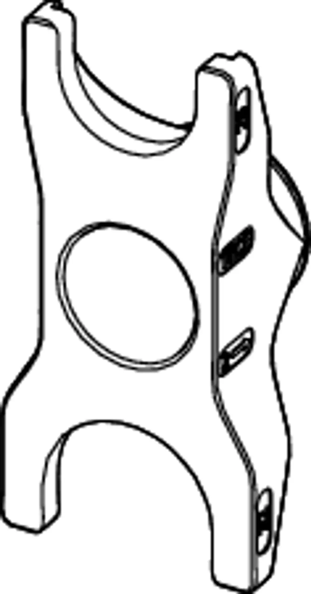 TECEflex Pressgabel mit zwei Halteöffnungen, rechteckiger Form, zur Befestigung von Rohren mit einem Innendurchmesser von 25-32 mm, auf weißem Hintergrund.